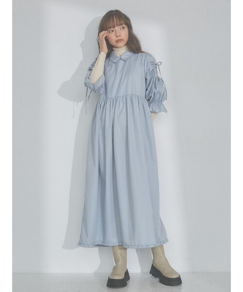merry jenny（メリージェニー）の「リボンカットアウトワンピース（ワンピース・レディース・オフホワイト/ブルー・FREE）」の4枚目の写真