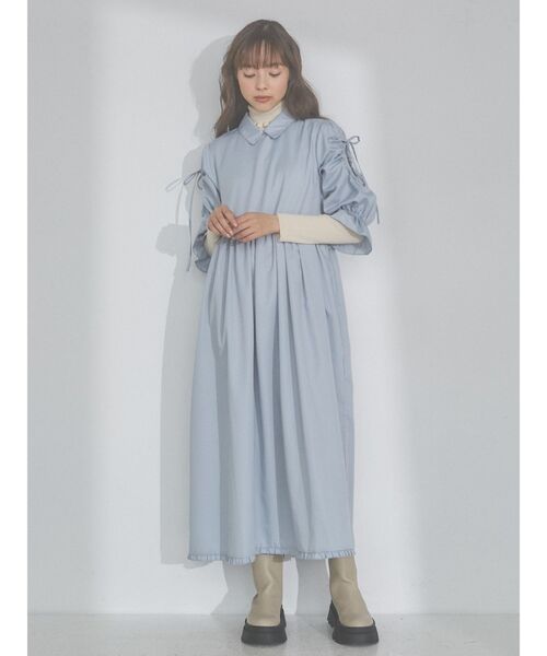 merry jenny（メリージェニー）の「リボンカットアウトワンピース（ワンピース・レディース・オフホワイト/ブルー・FREE）」の5枚目の写真
