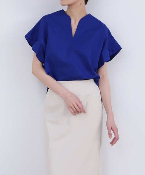 INED CLARO(イネドクラロ)の「コットンリネンブラウス【セットアップ対応】(シャツ/ブラウス・レディース・ベージュ/ブラック/ブルー・フリー)」の3枚目の写真