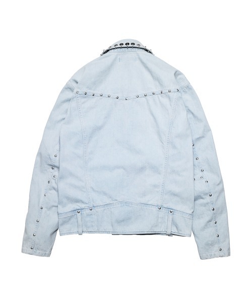 DIET BUTCHER(ダイエットブッチャー)の「DIET BUTCHER remake limited edition Rivet denim riders jacket(ライダースジャケット・メンズ・ライトインディゴブルー・MEDIUM)」の2枚目の写真