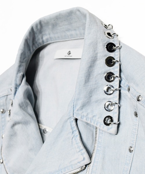 DIET BUTCHER(ダイエットブッチャー)の「DIET BUTCHER remake limited edition Rivet denim riders jacket(ライダースジャケット・メンズ・ライトインディゴブルー・MEDIUM)」の3枚目の写真