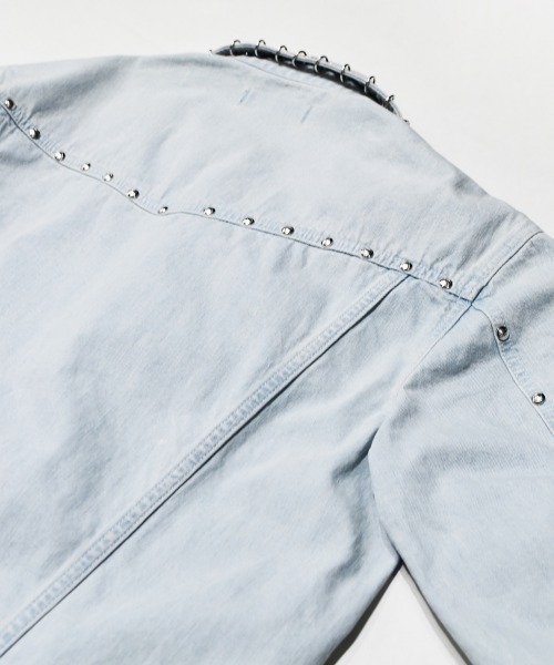 DIET BUTCHER(ダイエットブッチャー)の「DIET BUTCHER remake limited edition Rivet denim riders jacket(ライダースジャケット・メンズ・ライトインディゴブルー・MEDIUM)」の8枚目の写真