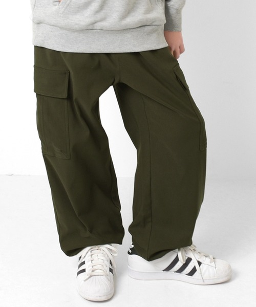 GLAZOS（グラソス）の「[テーパード]裏起毛・カーゴパンツ（カーゴパンツ・キッズ・ブラック/カーキ・160cm/170cm/150cm/140cm）」の2枚目の写真