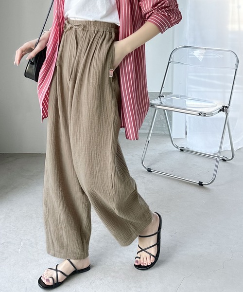 Java（ジャバ）の「《JaVa ジャバコラボ》軽やか＆リラクシー。綿100%楊柳サーカスパンツ（その他パンツ・レディース・モカ/ベージュ/ブラック・MEDIUM/SMALL/LARGE/X-LARGE）」の3枚目の写真