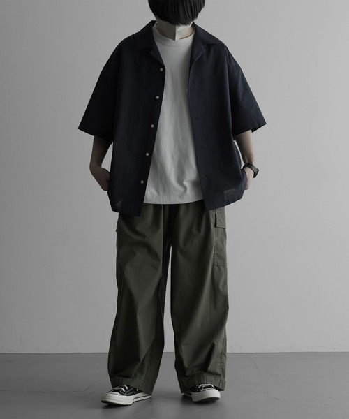 RUUBON（ルーボン）の「【RUUBON】 relax wide cargo pants / リラックス ワイドカーゴパンツ（カーゴパンツ・メンズ・カーキ/ブラック・S/M/L）」の16枚目の写真