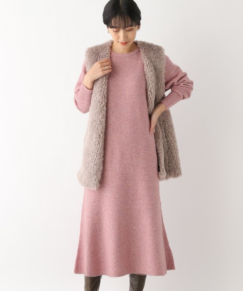 LEPSIM（レプシィム）の「7ゲージバックオープンフレアワンピース　181935（ワンピース・レディース・グレー/ピンク/ベージュ系その他・FREE）」の3枚目の写真