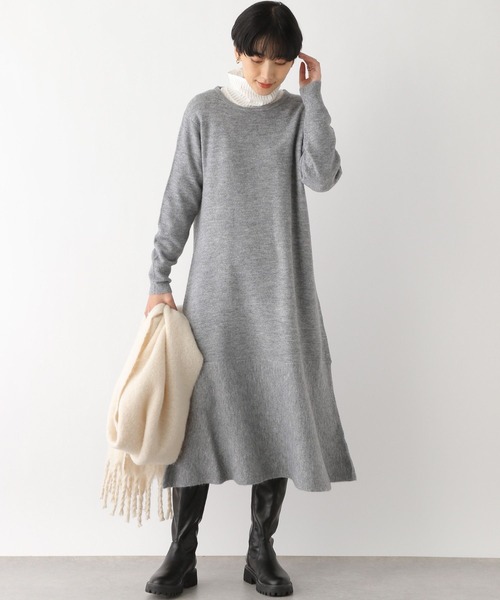 LEPSIM（レプシィム）の「7ゲージバックオープンフレアワンピース　181935（ワンピース・レディース・グレー/ピンク/ベージュ系その他・FREE）」の4枚目の写真