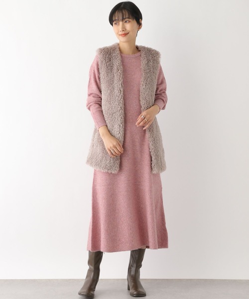 LEPSIM（レプシィム）の「7ゲージバックオープンフレアワンピース　181935（ワンピース・レディース・グレー/ピンク/ベージュ系その他・FREE）」の7枚目の写真