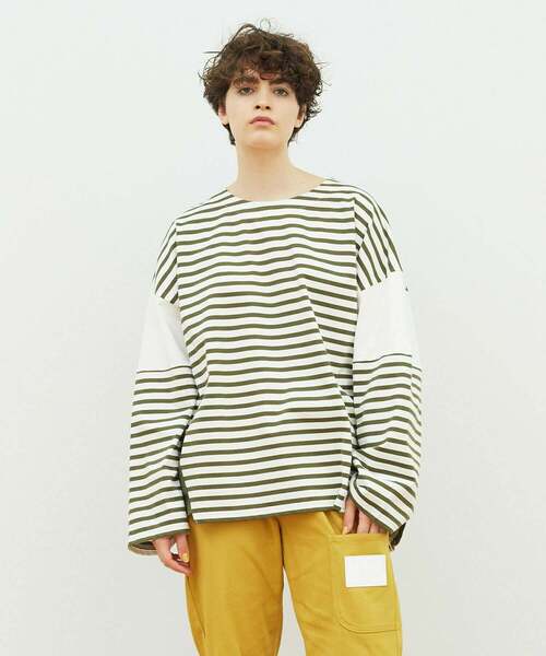 FRAPBOIS（フラボア）の「バスクボーダー カットソー（Tシャツ/カットソー・レディース・ブラック/レッド/カーキ・1/2）」の3枚目の写真