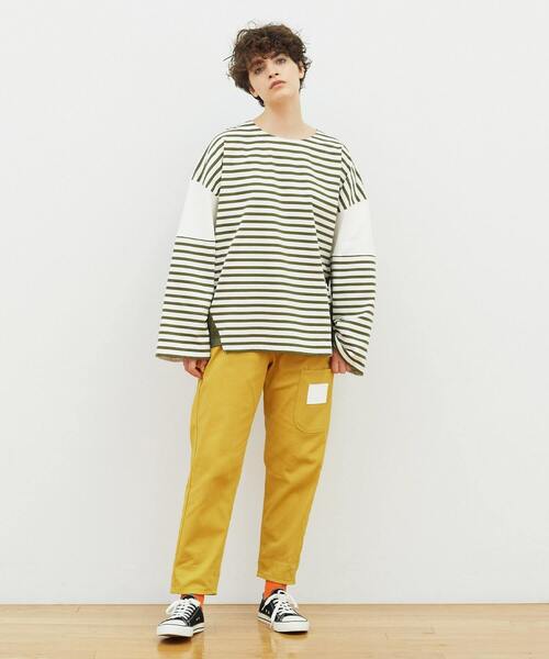 FRAPBOIS（フラボア）の「バスクボーダー カットソー（Tシャツ/カットソー・レディース・ブラック/レッド/カーキ・1/2）」の9枚目の写真