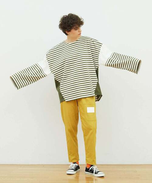 FRAPBOIS（フラボア）の「バスクボーダー カットソー（Tシャツ/カットソー・レディース・ブラック/レッド/カーキ・1/2）」の12枚目の写真