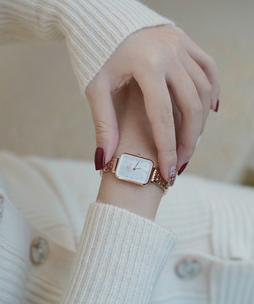 Daniel Wellington(ダニエルウェリントン)の「Quadro Lumine 5-Link Melrose MOP(アナログ腕時計・レディース・ホワイト/ピンク・ONE SIZE)」の15枚目の写真