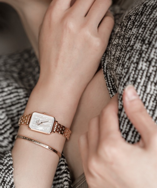 Daniel Wellington(ダニエルウェリントン)の「Quadro Lumine 5-Link Melrose MOP(アナログ腕時計・レディース・ホワイト/ピンク・ONE SIZE)」の18枚目の写真