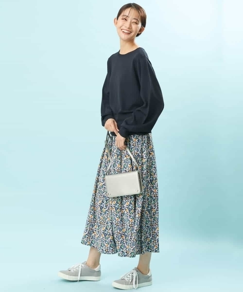 MK MICHEL KLEIN（エムケーミッシェルクラン）の「小花柄フレアスカート/洗える（スカート・レディース・ライトグレー/ネイビー・38）」の20枚目の写真