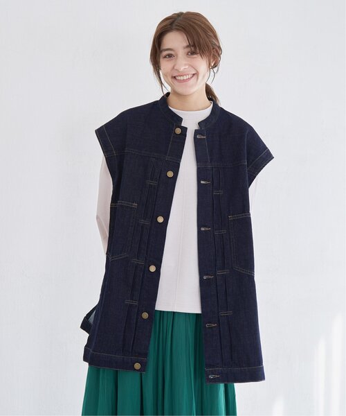 LBC(エルビーシー)の「LBC スリーブレスジャケット(デニムジャケット・レディース・オフホワイト/ネイビー・M)」の17枚目の写真