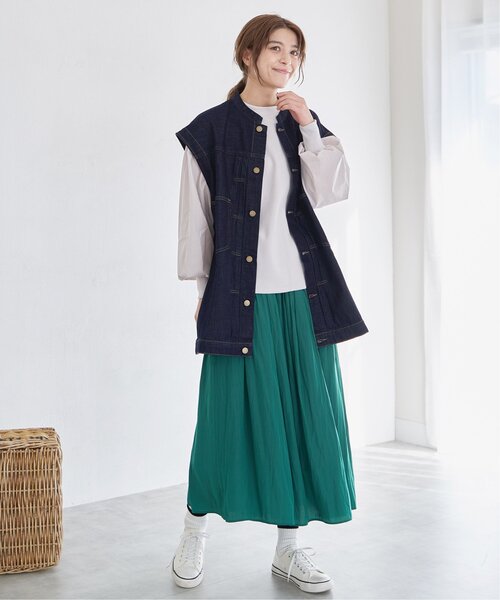 LBC(エルビーシー)の「LBC スリーブレスジャケット(デニムジャケット・レディース・オフホワイト/ネイビー・M)」の18枚目の写真