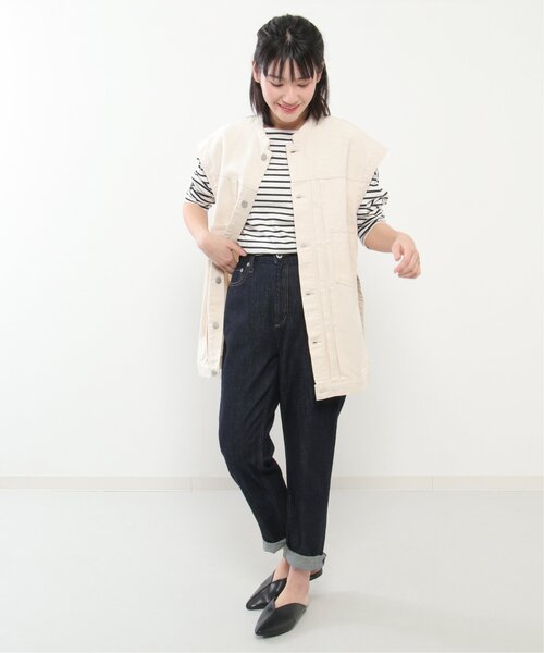 LBC(エルビーシー)の「LBC スリーブレスジャケット(デニムジャケット・レディース・オフホワイト/ネイビー・M)」の22枚目の写真