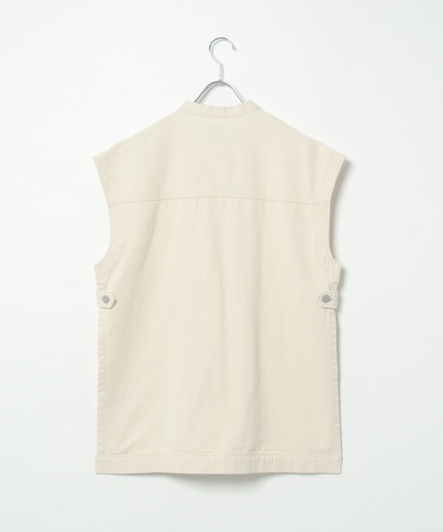 LBC(エルビーシー)の「LBC スリーブレスジャケット(デニムジャケット・レディース・オフホワイト/ネイビー・M)」の5枚目の写真