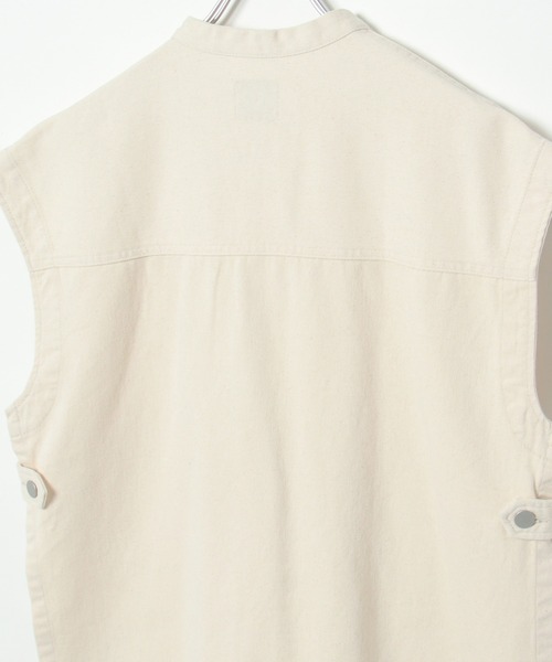 LBC(エルビーシー)の「LBC スリーブレスジャケット(デニムジャケット・レディース・オフホワイト/ネイビー・M)」の9枚目の写真