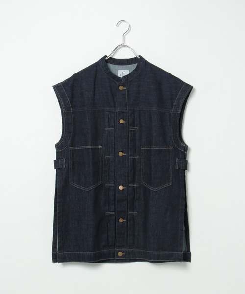 LBC(エルビーシー)の「LBC スリーブレスジャケット(デニムジャケット・レディース・オフホワイト/ネイビー・M)」の15枚目の写真