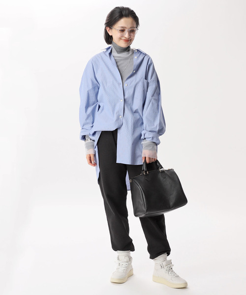 AP STUDIO（エーピーストゥディオ）の「オリジナルストライプシャツ（シャツ/ブラウス・レディース・サックスブルー・FREE）」の9枚目の写真