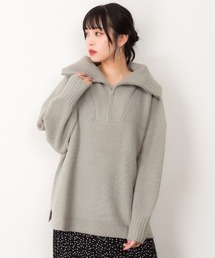 atONE ハーフジップアップセーター