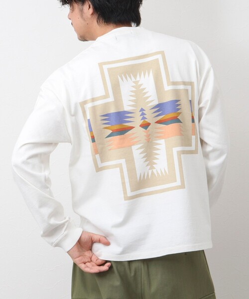PENDLETON（ペンドルトン）の「【PENDLETON/ペンドルトン】Back Print Long Sleeve Tee 3175-1006（Tシャツ/カットソー・メンズ・オフホワイト/キナリ/グレー/ネイビー/ブラック/ライトグレー/ダークブラウン/イエロー/ホワイト系その他3/ベージュ/ホワイト系その他2・L/M）」の2枚目の写真