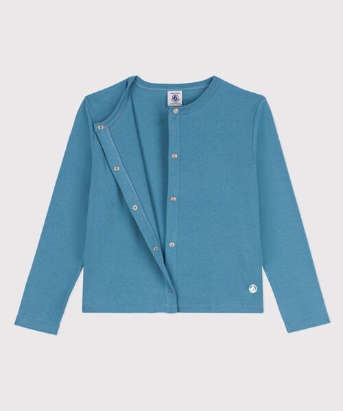 PETIT BATEAU(プチバトー)の「1x1リブ編みカーディガン(カーディガン/ボレロ・キッズ・グリーン/ブルー・6YEAR/8YEAR/10YEAR/12YEAR)」の6枚目の写真