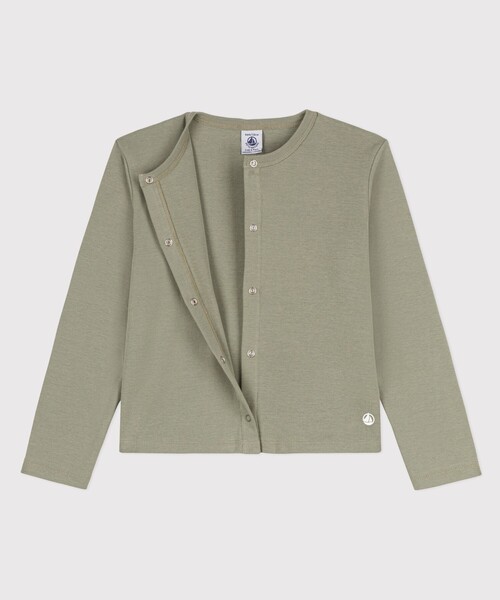PETIT BATEAU(プチバトー)の「1x1リブ編みカーディガン(カーディガン/ボレロ・キッズ・グリーン/ブルー・6YEAR/8YEAR/10YEAR/12YEAR)」の9枚目の写真