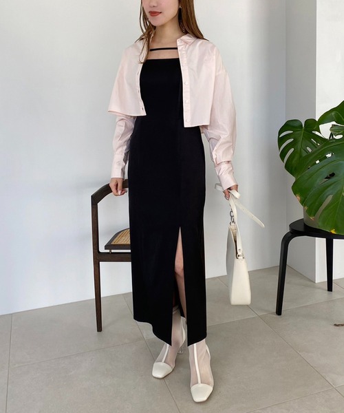 one after another NICE CLAUP(ワンアフターアナザーナイスクラップ)の「ワンポイント刺繍クロップドシャツ 2023SS(シャツ/ブラウス・レディース・オフホワイト/ピンク/ストライプ・FREE)」の8枚目の写真