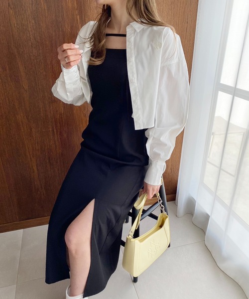 one after another NICE CLAUP(ワンアフターアナザーナイスクラップ)の「ワンポイント刺繍クロップドシャツ 2023SS(シャツ/ブラウス・レディース・オフホワイト/ピンク/ストライプ・FREE)」の6枚目の写真