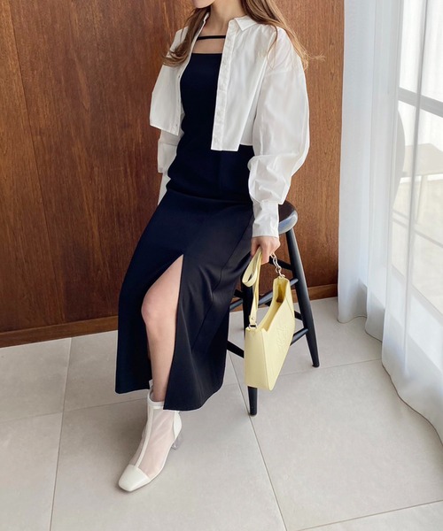 one after another NICE CLAUP(ワンアフターアナザーナイスクラップ)の「ワンポイント刺繍クロップドシャツ 2023SS(シャツ/ブラウス・レディース・オフホワイト/ピンク/ストライプ・FREE)」の7枚目の写真