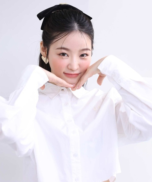 one after another NICE CLAUP(ワンアフターアナザーナイスクラップ)の「ワンポイント刺繍クロップドシャツ 2023SS(シャツ/ブラウス・レディース・オフホワイト/ピンク/ストライプ・FREE)」の17枚目の写真