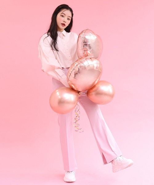 one after another NICE CLAUP(ワンアフターアナザーナイスクラップ)の「ワンポイント刺繍クロップドシャツ 2023SS(シャツ/ブラウス・レディース・オフホワイト/ピンク/ストライプ・FREE)」の19枚目の写真