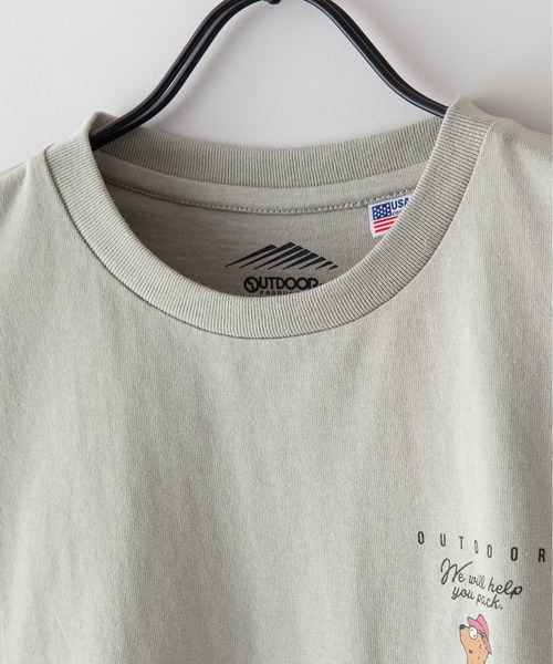 OUTDOOR PRODUCTS（アウトドアプロダクツ）の「USAコットン　プリントTシャツ　バックプリント　ラウンドテール　ビッグシルエット（Tシャツ/カットソー・レディース・ホワイト/ベージュ/ブラック・FREE）」の10枚目の写真