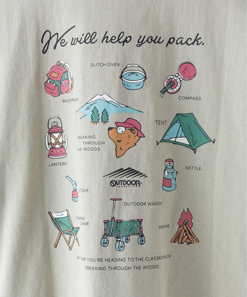 OUTDOOR PRODUCTS（アウトドアプロダクツ）の「USAコットン　プリントTシャツ　バックプリント　ラウンドテール　ビッグシルエット（Tシャツ/カットソー・レディース・ホワイト/ベージュ/ブラック・FREE）」の14枚目の写真