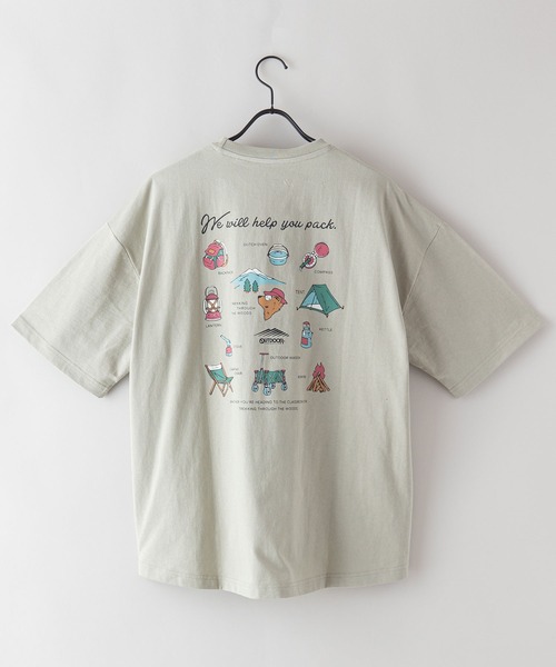 OUTDOOR PRODUCTS（アウトドアプロダクツ）の「USAコットン　プリントTシャツ　バックプリント　ラウンドテール　ビッグシルエット（Tシャツ/カットソー・レディース・ホワイト/ベージュ/ブラック・FREE）」の9枚目の写真