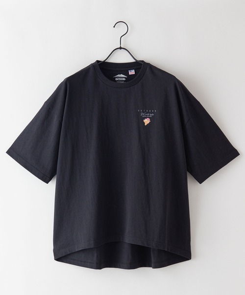 OUTDOOR PRODUCTS（アウトドアプロダクツ）の「USAコットン　プリントTシャツ　バックプリント　ラウンドテール　ビッグシルエット（Tシャツ/カットソー・レディース・ホワイト/ベージュ/ブラック・FREE）」の6枚目の写真