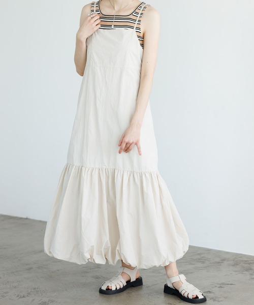 GeeRA（ジーラ）の「バルーンキャミワンピース（ワンピース・レディース・ブラック/アイボリー・MEDIUM）」の3枚目の写真