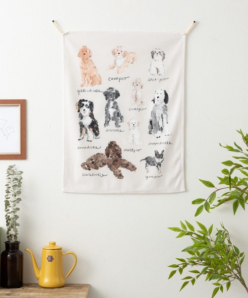 【新品】絵画　タペストリー　猫　花柄　タイル　アンティーク 猫 絵画