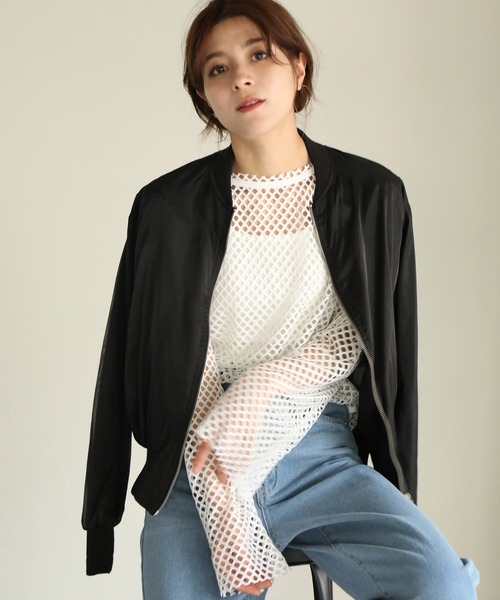 オーガーンジーリブブルゾン