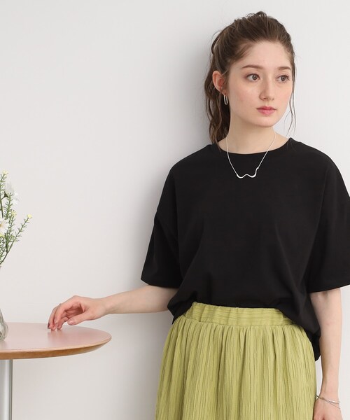 DRESKIP（ドレスキップ）の「◆【遮熱/接触冷感/UVカット】AIR SHIELRD オーバーサイズTシャツ（Tシャツ/カットソー・レディース・グリーン/パープル/ブラック/オフホワイト/ホワイト系5・02/03/04）」の15枚目の写真