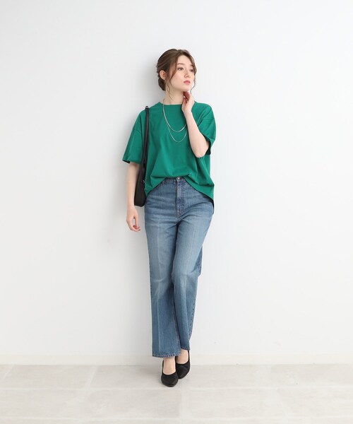 DRESKIP（ドレスキップ）の「◆【遮熱/接触冷感/UVカット】AIR SHIELRD オーバーサイズTシャツ（Tシャツ/カットソー・レディース・グリーン/パープル/ブラック/オフホワイト/ホワイト系5・02/03/04）」の18枚目の写真