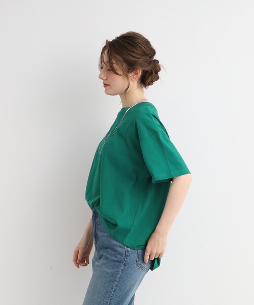 DRESKIP（ドレスキップ）の「◆【遮熱/接触冷感/UVカット】AIR SHIELRD オーバーサイズTシャツ（Tシャツ/カットソー・レディース・グリーン/パープル/ブラック/オフホワイト/ホワイト系5・02/03/04）」の21枚目の写真