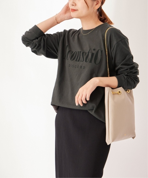 JOURNAL STANDARD（ジャーナルスタンダード）の「《追加6》ロゴロングTシャツ（Tシャツ/カットソー・レディース・ブラック系その他/ホワイト・FREE）」の2枚目の写真