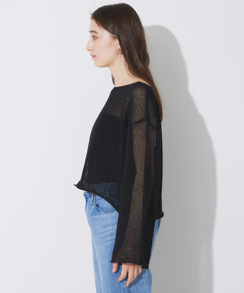 Rouge vif（ルージュヴィフ）の「ペーパーニットシアープルオーパー（ニット/セーター・レディース・ベージュ/ブラック・フリー）」の14枚目の写真