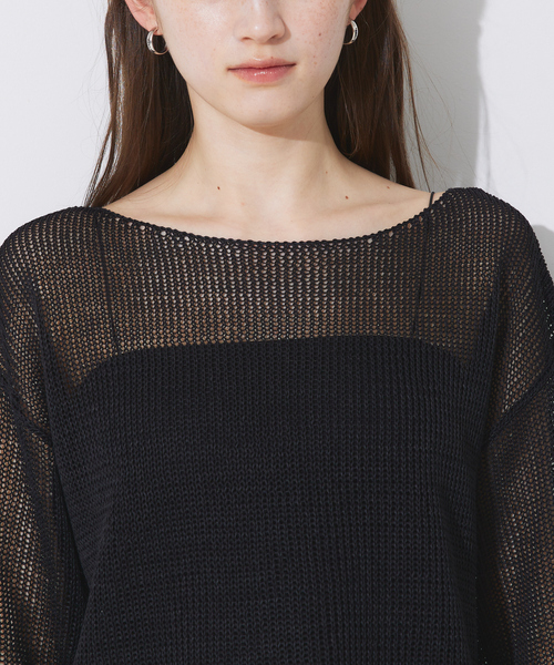 Rouge vif（ルージュヴィフ）の「ペーパーニットシアープルオーパー（ニット/セーター・レディース・ベージュ/ブラック・フリー）」の15枚目の写真