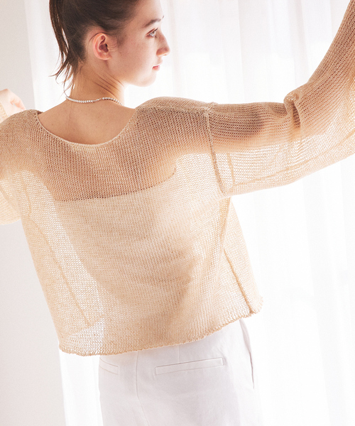 Rouge vif（ルージュヴィフ）の「ペーパーニットシアープルオーパー（ニット/セーター・レディース・ベージュ/ブラック・フリー）」の19枚目の写真