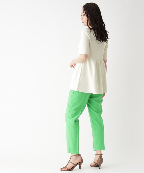 OPAQUE.CLIP(オペークドットクリップ)の「◆オーガニックコットン ペプラムニット【洗濯機洗い可/UVケア】(ニット/セーター・レディース・オフホワイト/ブラウン系その他/ライトブルー/ブラック/ピンク系/ライトグレー系7・36/38/40/42)」の19枚目の写真