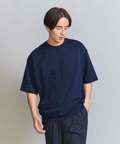BEAUTY&YOUTH UNITED ARROWS(ビューティーアンドユースユナイテッドアローズ)の「カネマサメリヤス メローコットン スウェット Tシャツ(Tシャツ/カットソー・メンズ・コバルトブルー/シャーベット/ホワイト/ライトグレー/ネイビー・L/M/XL/S)」の3枚目の写真